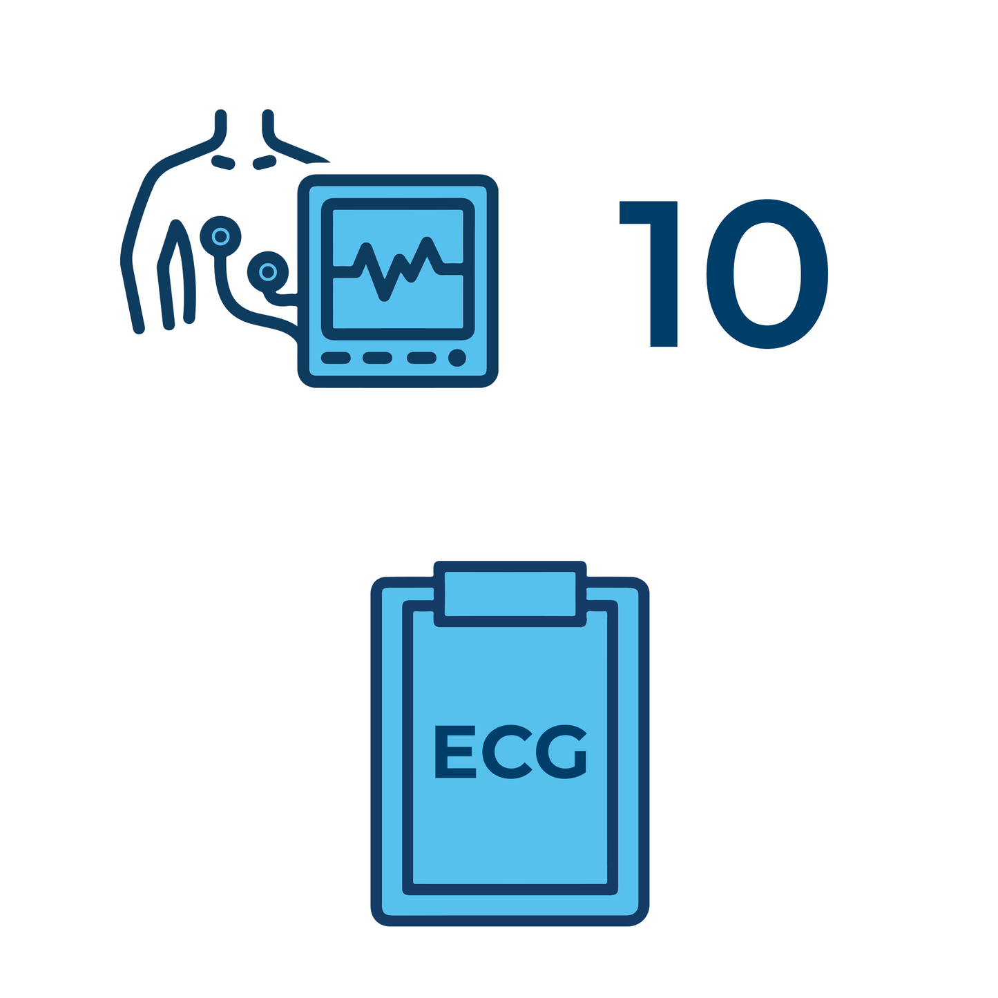 10 referti standard ECG diagnostico