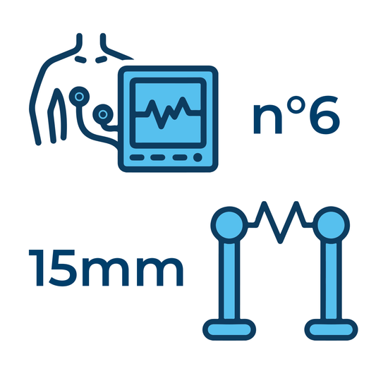 6 elettrodi precordiali - 15 mm